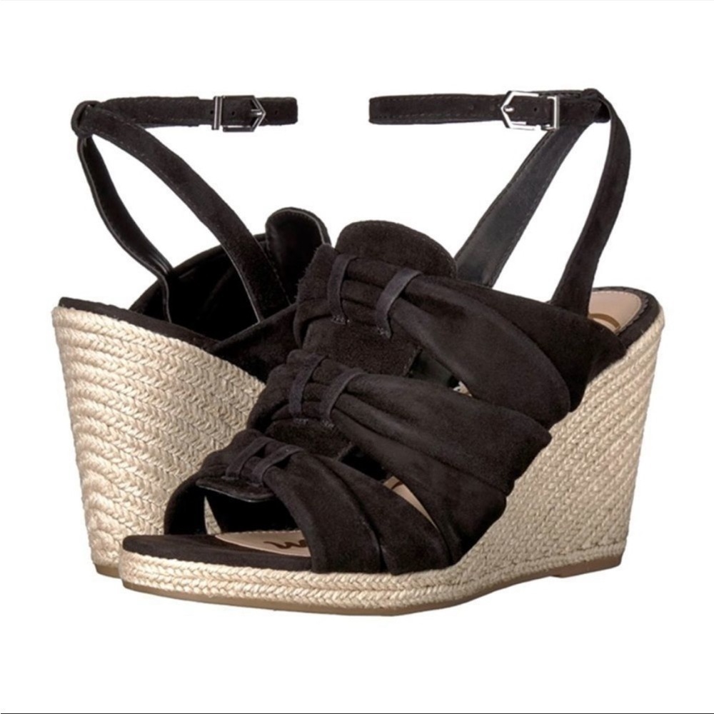Nwot Sam Edelman Women's Awan Suede Espadrille Wedge Sandals Size 9.5 - Picture 2 of 6